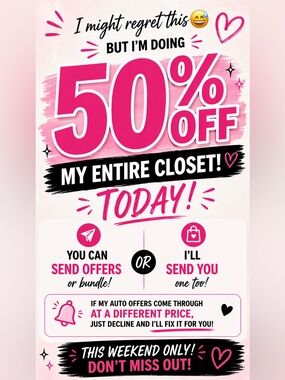 50% OFF Closet Sale Today Weekend Only Poshmark Bundle Deals Shop Now